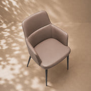 Ergonomic Padded Coffee Brown Microfiber Arm Dining Room Accent Chair 1 Piece